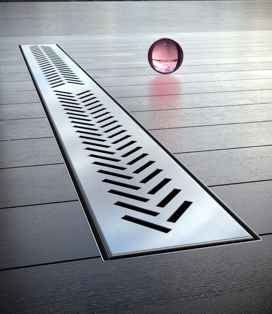 Odpływ liniowy 80 cm stalowy jodełka Boczny Niski Waterway