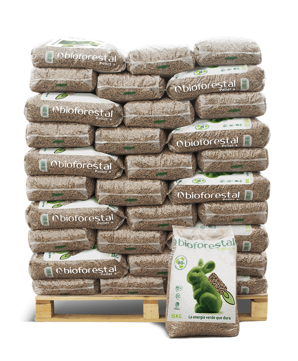 Palet de pellet Bioforestal 70 sacos de 15 Kg