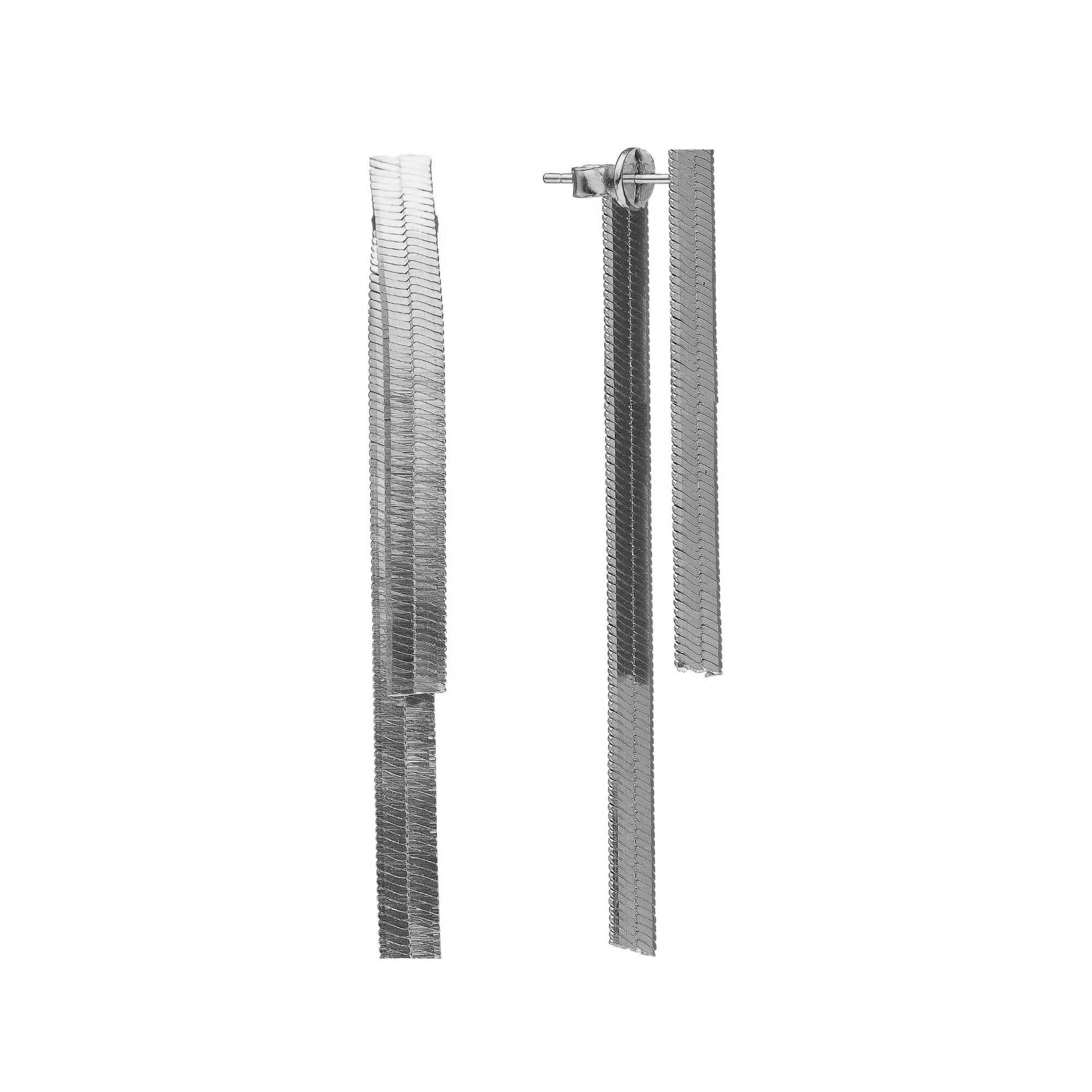 Boucles d oreilles argent rhodié maille serpentine