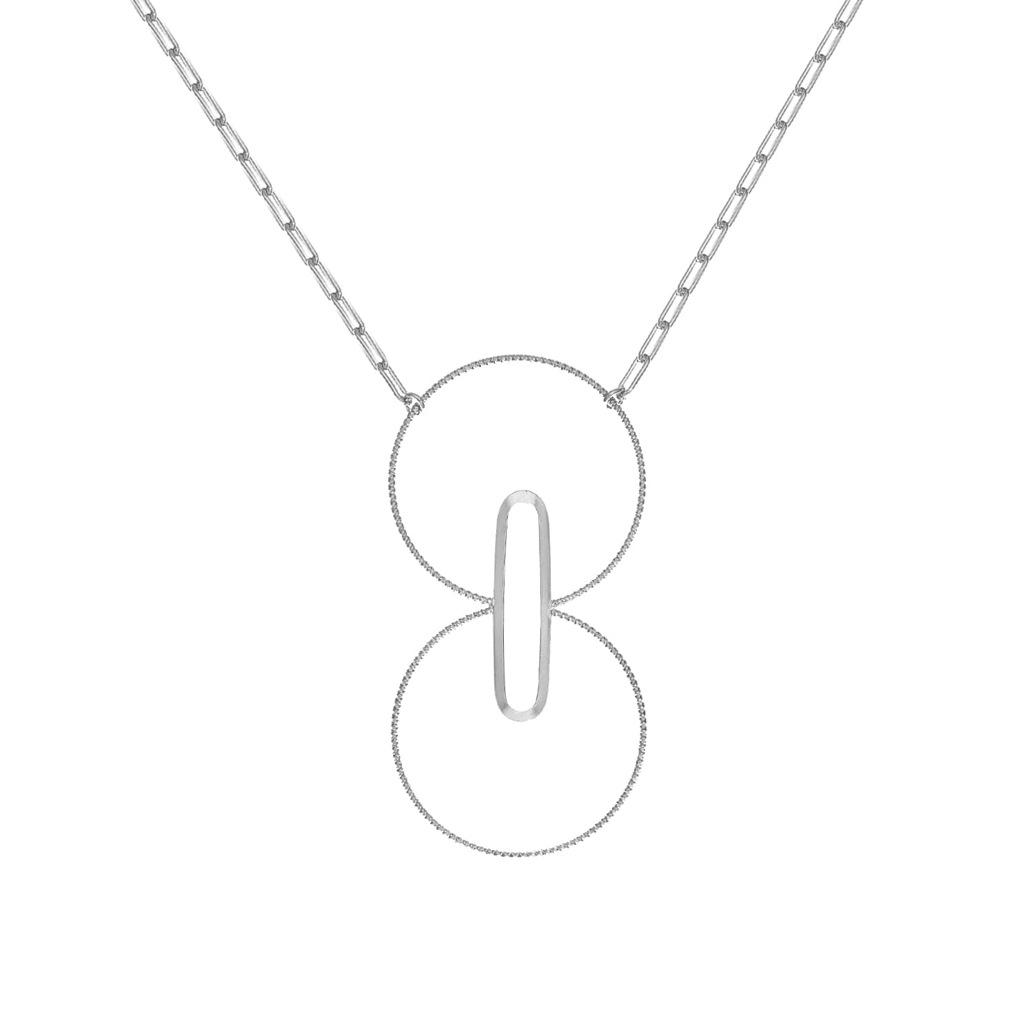 Collier chaine géométriques argent rhodié