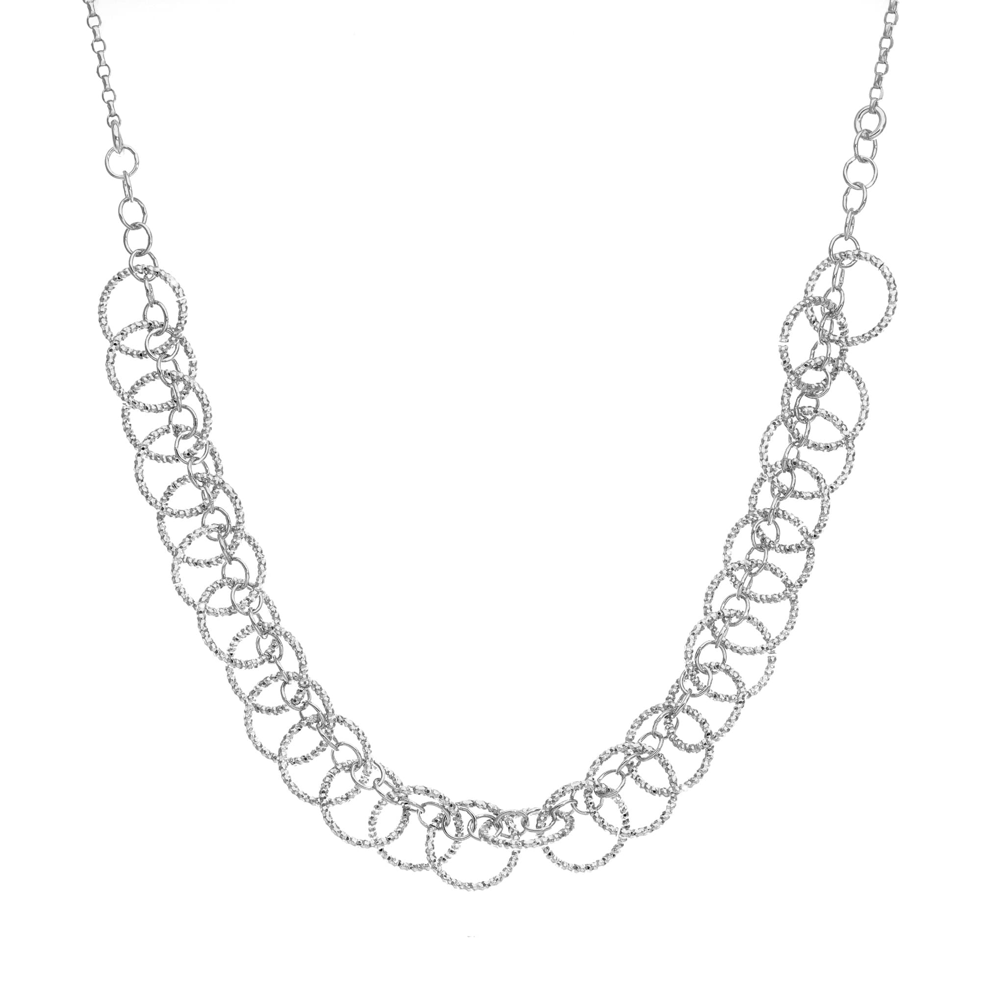 Collier argent cercles multiples
