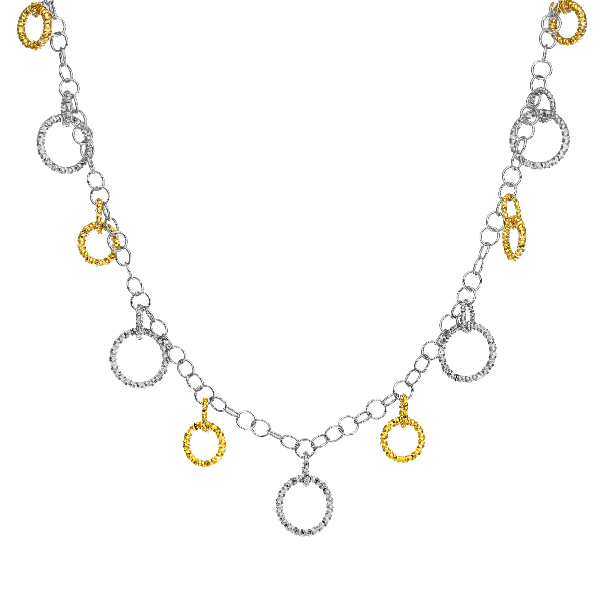 Collier bicolore avec pampilles cercles