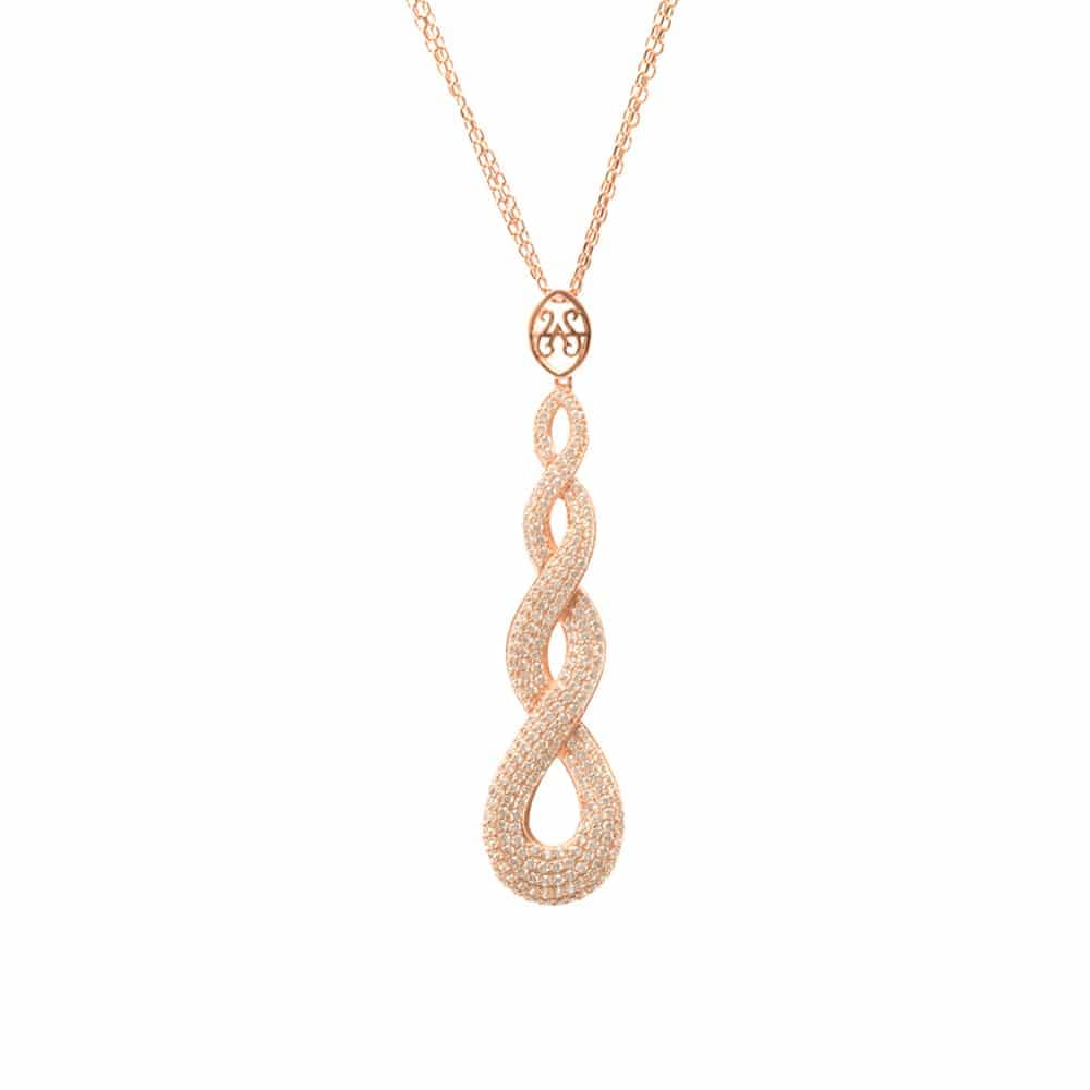 Collier éternité rose