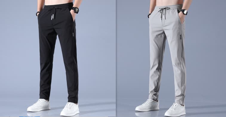 Pantalon de sport avec cordon de serrage pour homme - 2XL - Black and Grey