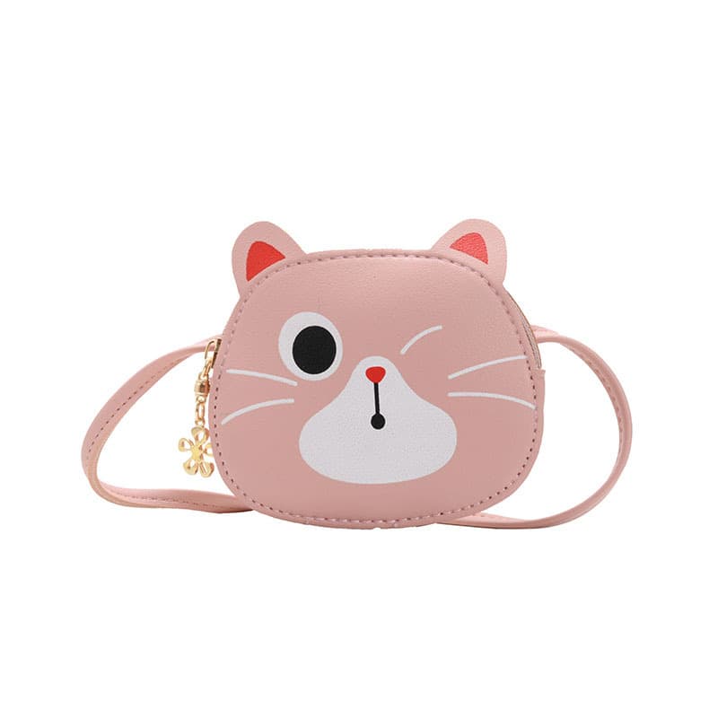Petit sac pour filles à motif chat de surface douce et couleur d'été - Pink