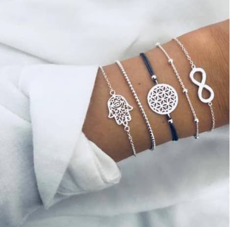 Ensemble de bracelets Ă charme Boho avec perles pour femmes - Letter
