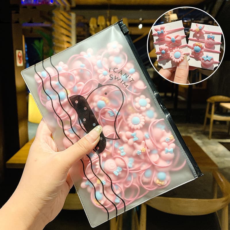 Petit paquet d'élastique de cheveux pour enfants - Pink 20pcs