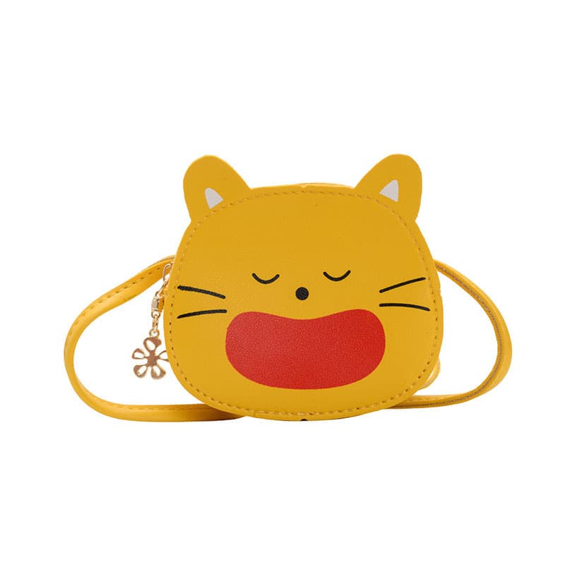 Petit sac pour filles à motif chat de surface douce et couleur d'été - Yellow