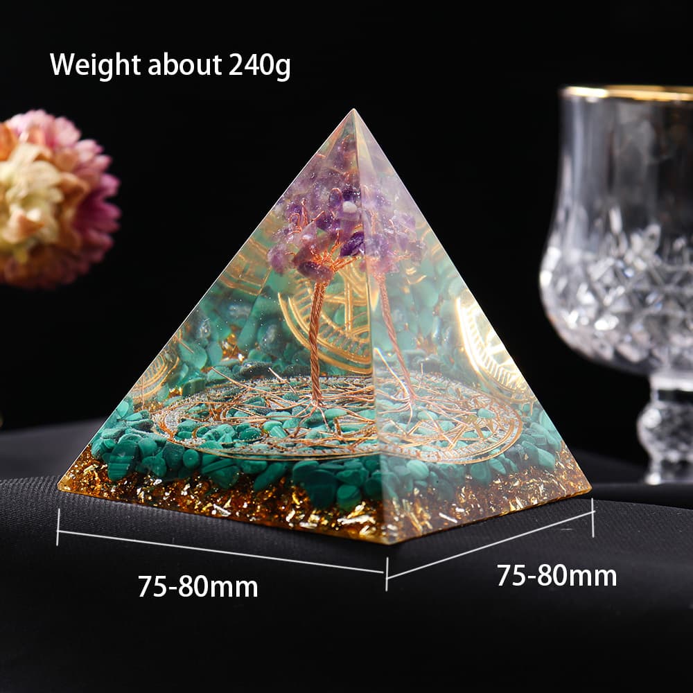 Cristals de méditation pour ornement de bureau - Malachite Purple Tree