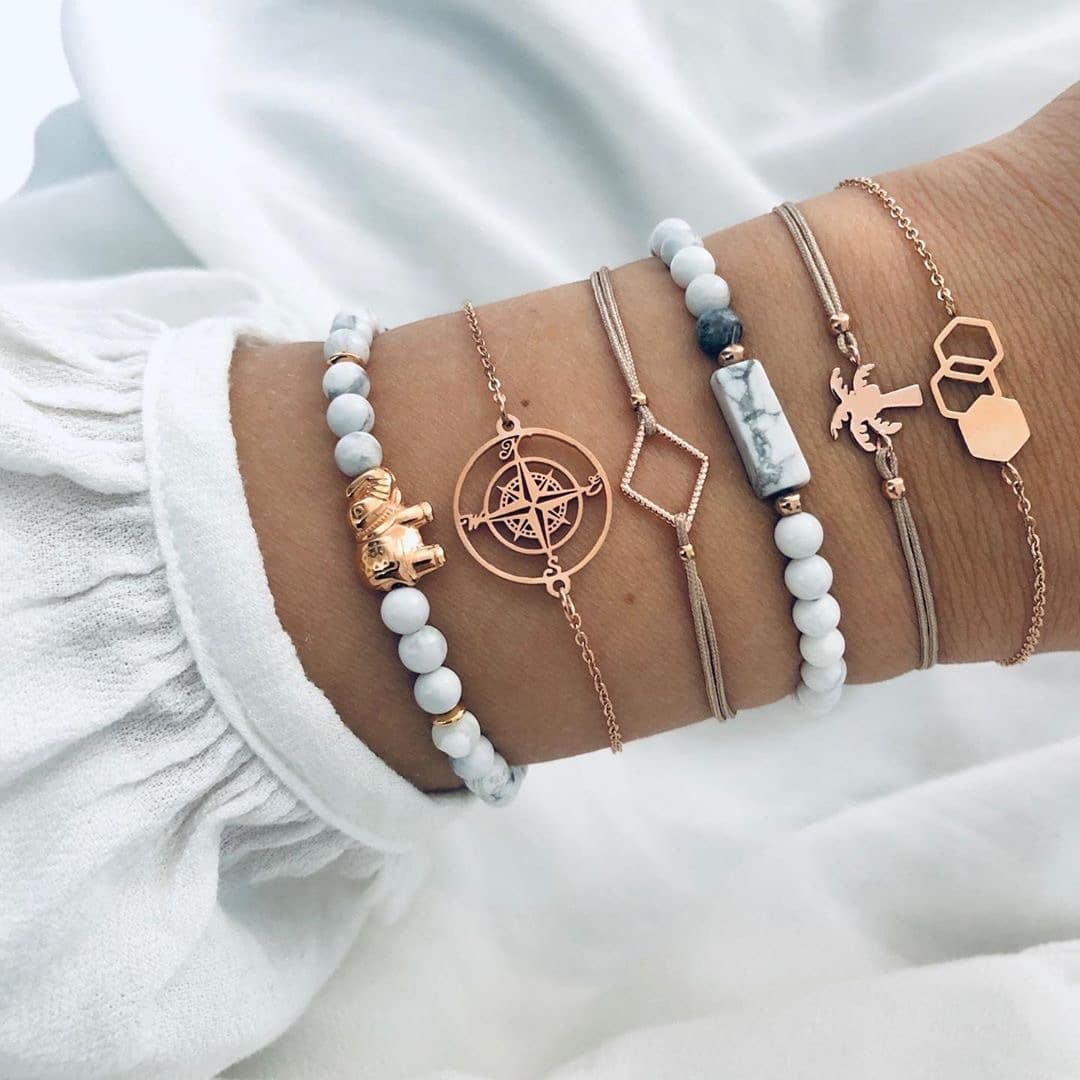 Ensemble de bracelets Ă charme Boho avec perles pour femmes - 20 style