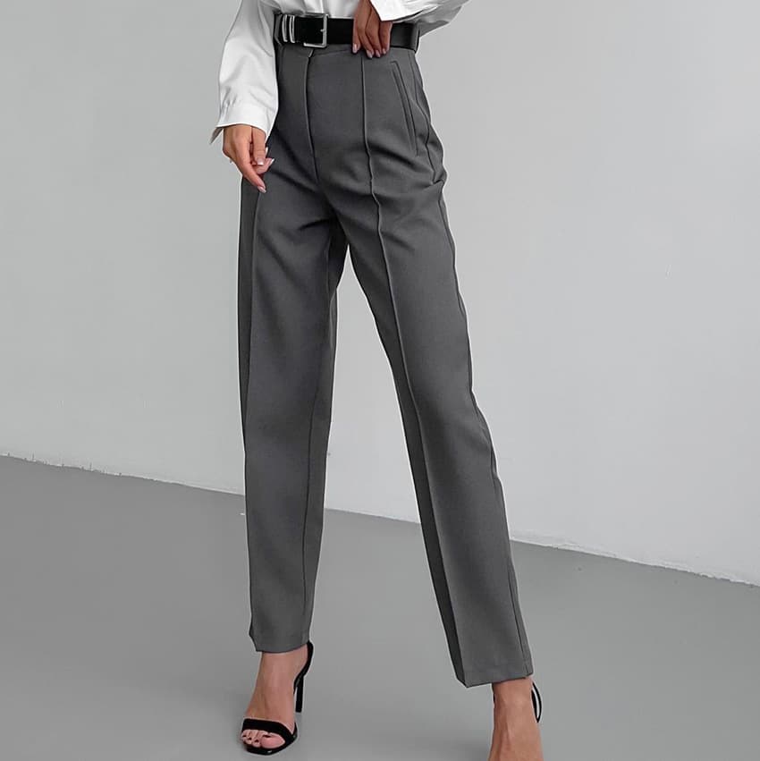 Pantalon femmes tendance - Pantalon de bureau - L - Gray