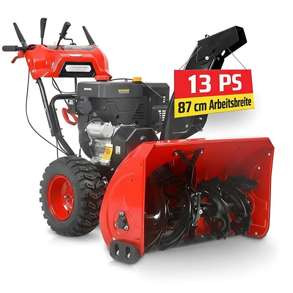 Hecht Benzin-Schneefräse mit Elektrostart Griffheizung LED-Scheinwerfer 8 Gänge, 87,00 cm Arbeitsbreite, 15 m Wurfweite