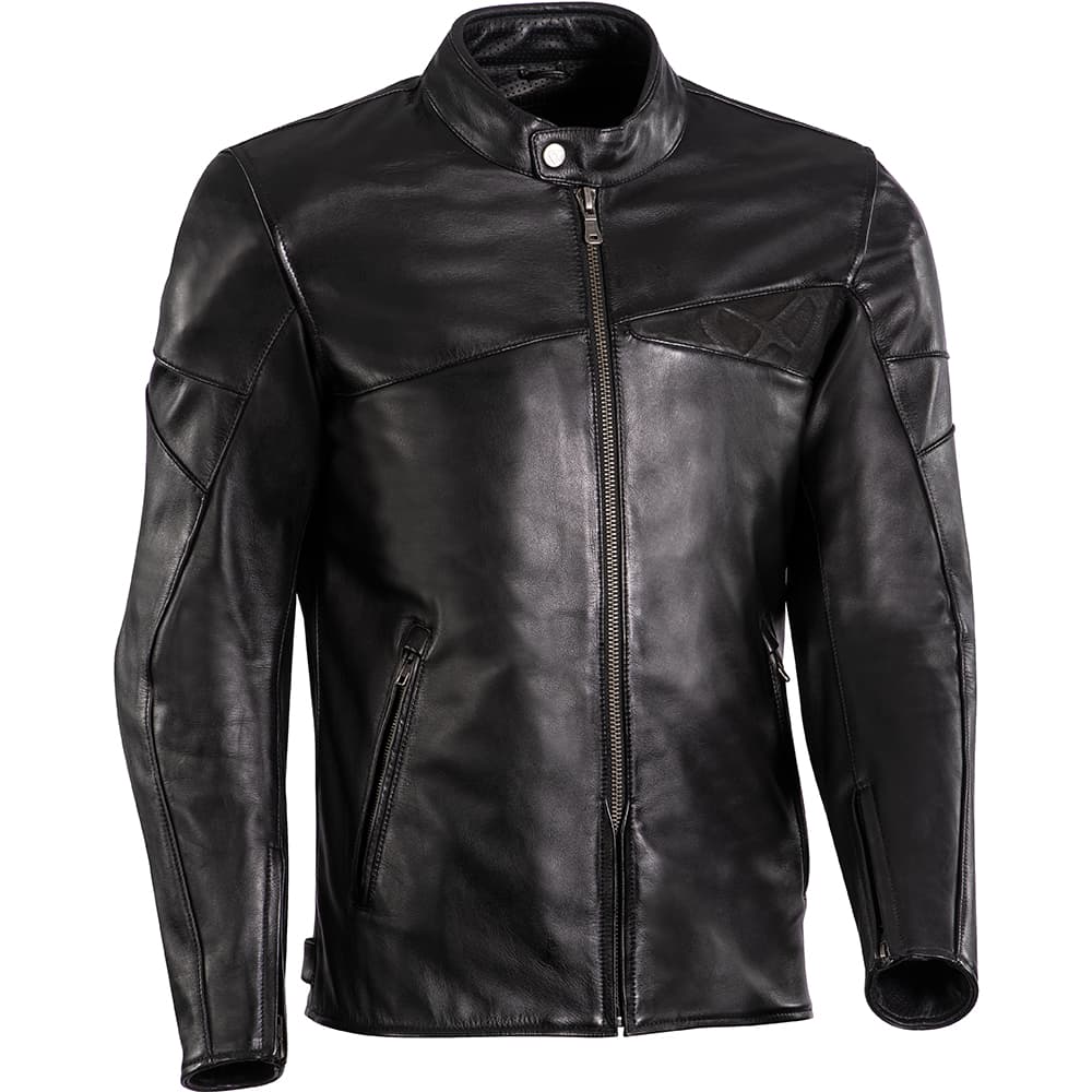 Veste Moto Ixon Cranky en cuir list: Noir|Noir|Marron