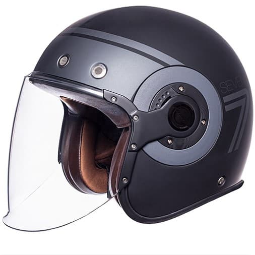 Casque Jet SMK Retro list: Noir / Gris|Noir|Blanc|Gris|Rouge|Jaune|Beige|Bleu|Multicolore