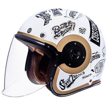Casque Jet SMK Retro list: Noir & Blanc|Noir|Blanc|Gris|Rouge|Jaune|Beige|Bleu|Multicolore