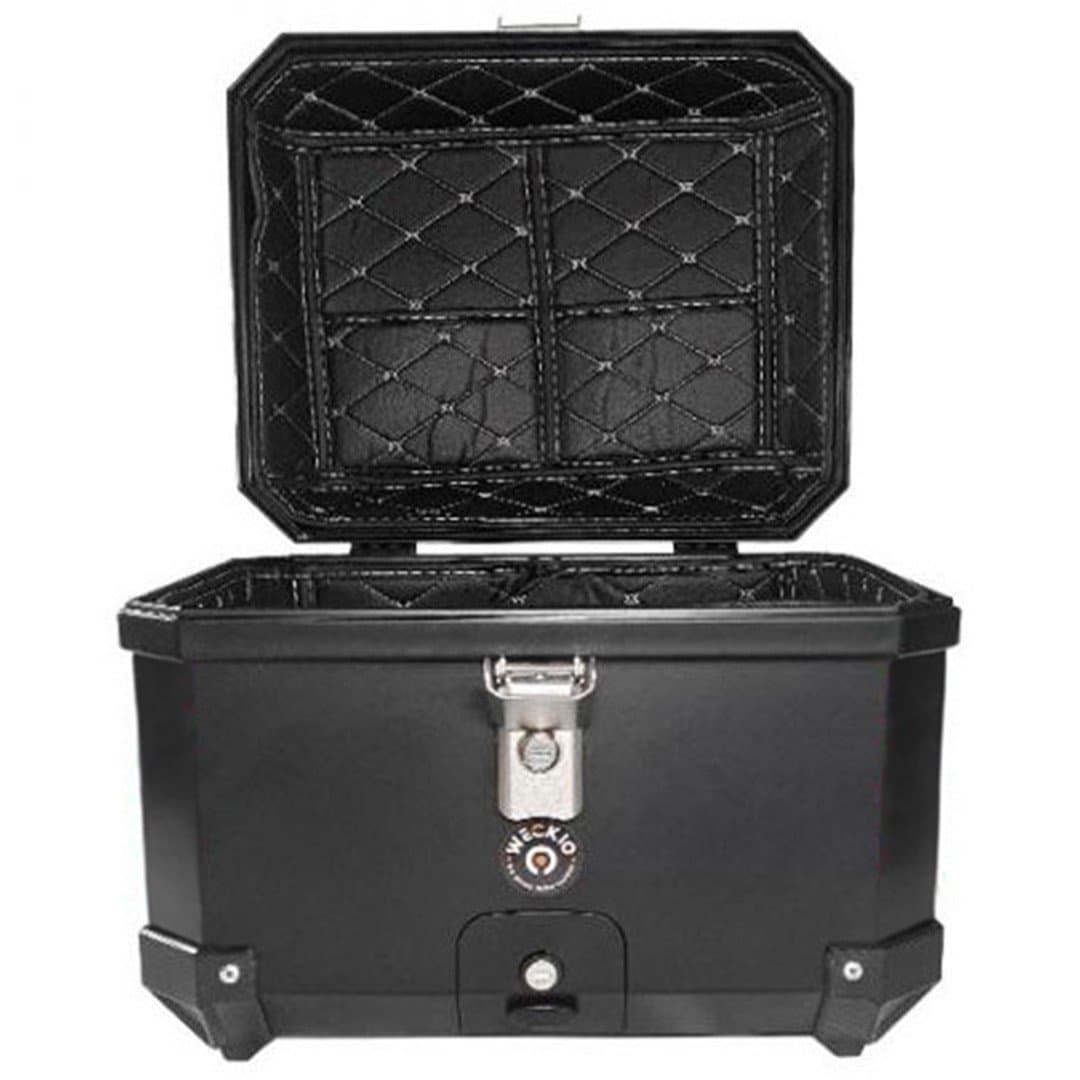 Top Case Weckio 38 Litres avec dosseret list: Noir|Noir|Gris