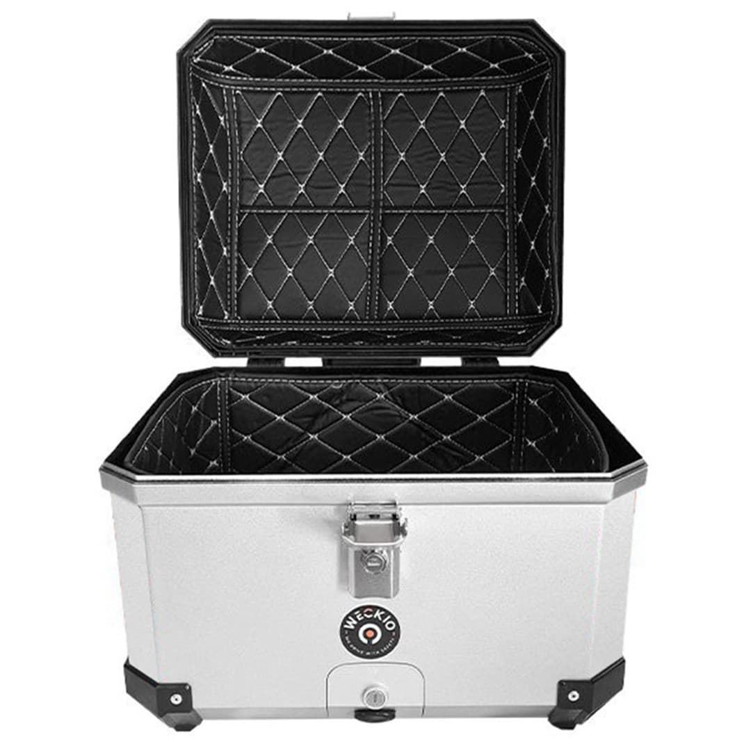 Top Case Weckio 38 Litres avec dosseret list: Aluminium |Noir|Gris