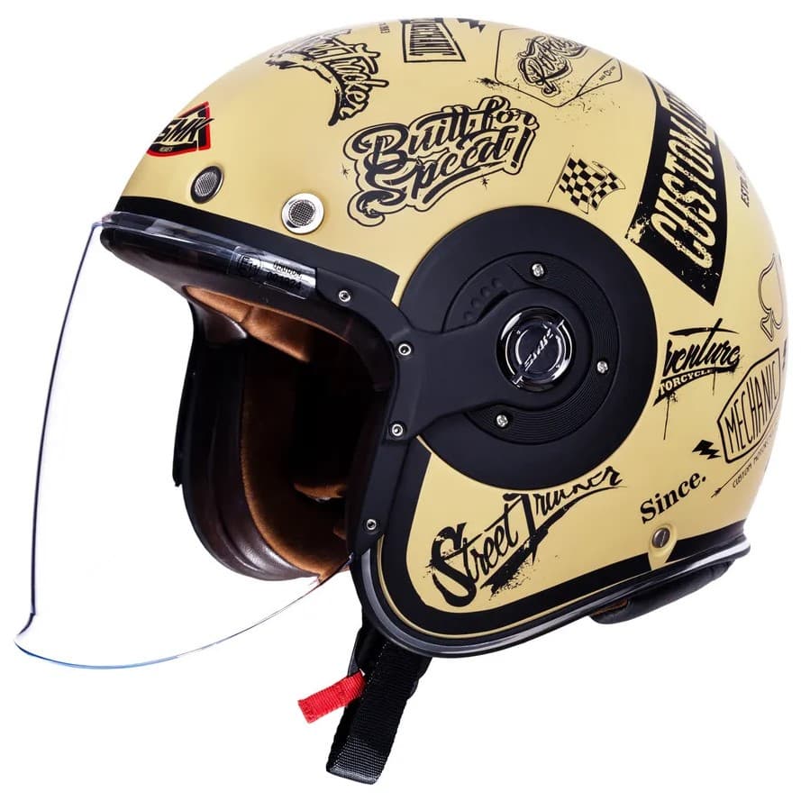 Casque Jet SMK Retro list: Crème|Noir|Blanc|Gris|Rouge|Jaune|Beige|Bleu|Multicolore