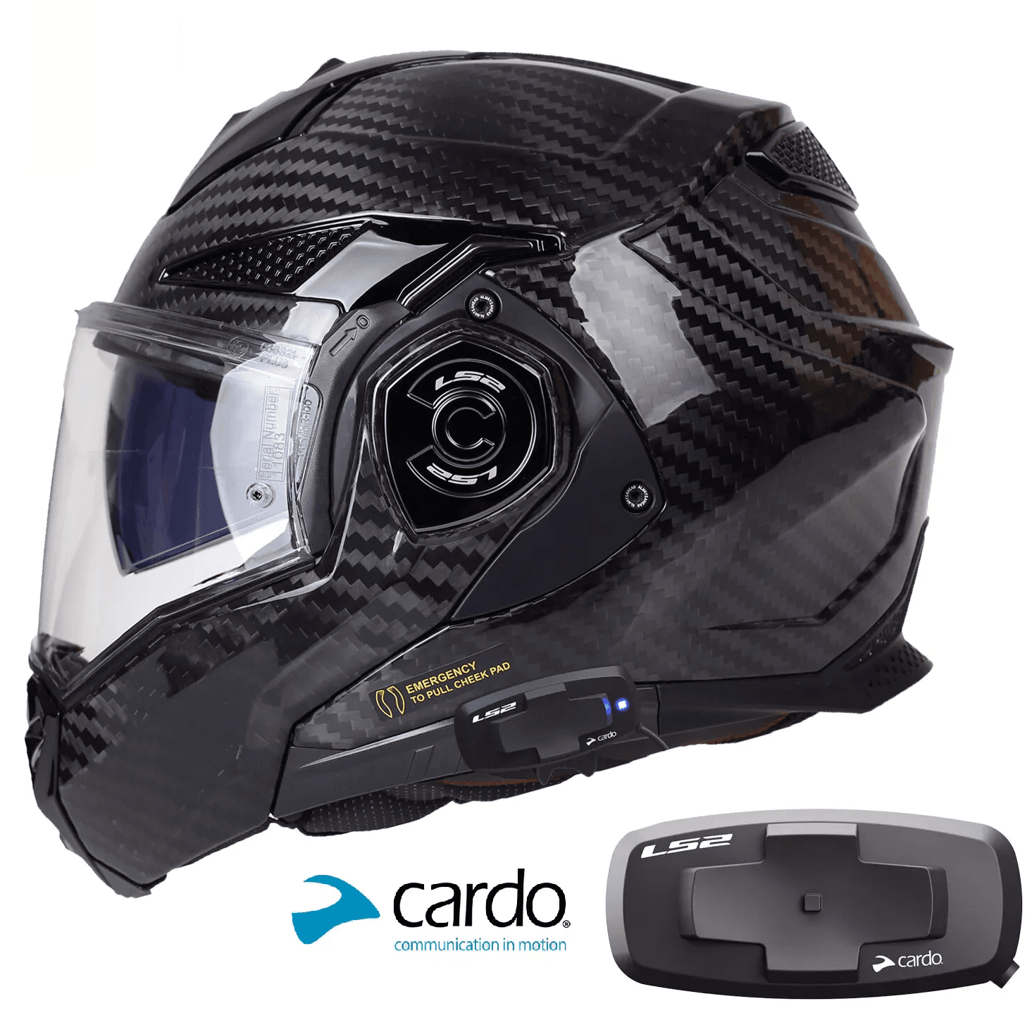 Casque LS2 Advant-x FF901 Carbon avec Intercom 4x UCS list: Noir|Noir|Carbon