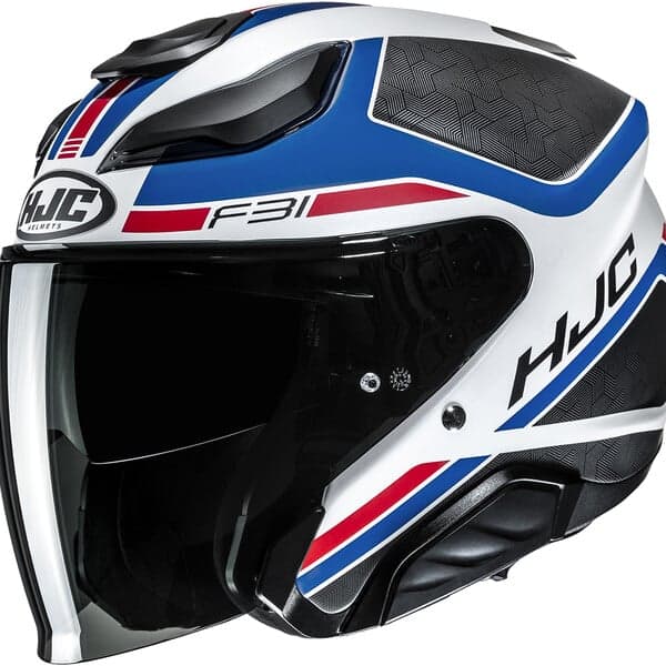 Casque Jet HJC F31 Ceron list: Bleu Blanc Rouge|Noir|Blanc|Rouge|Jaune|Bleu|Rose|Multicolore