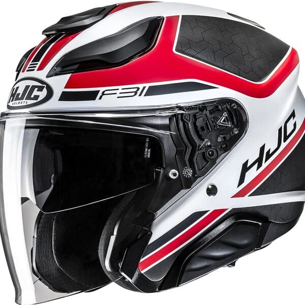 Casque Jet HJC F31 Ceron list: Noir et Rouge|Noir|Blanc|Rouge|Jaune|Bleu|Rose|Multicolore