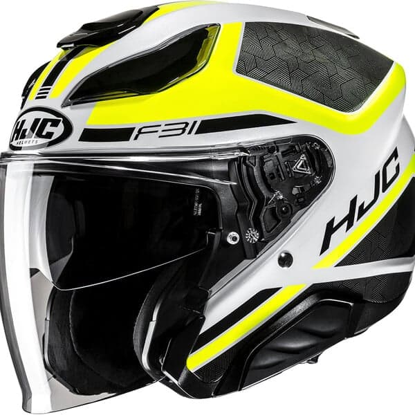 Casque Jet HJC F31 Ceron list: Noir / Jaune|Noir|Blanc|Rouge|Jaune|Bleu|Rose|Multicolore