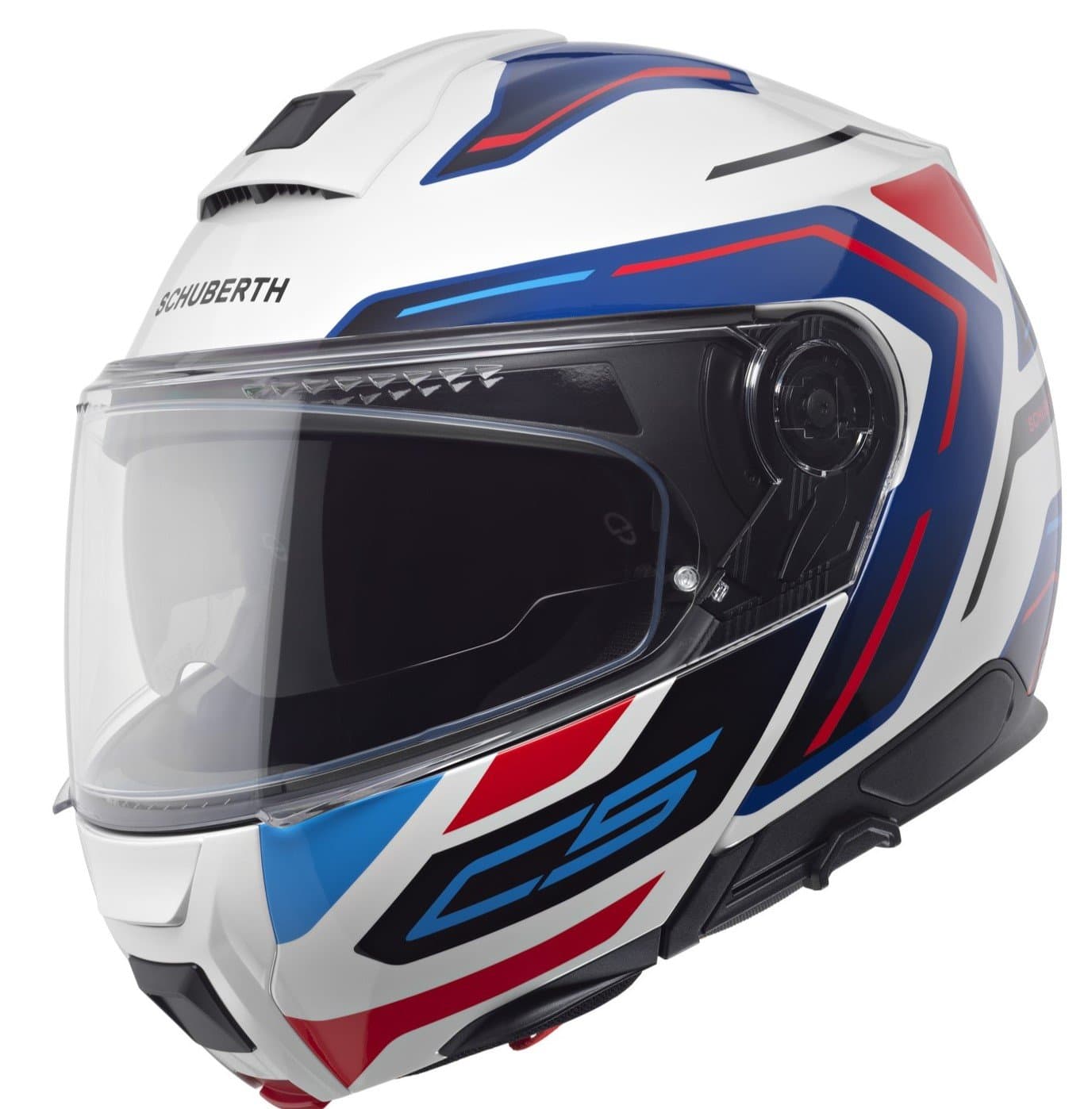 Casque Schuberth C5 Omega Bleu Blanc Rouge