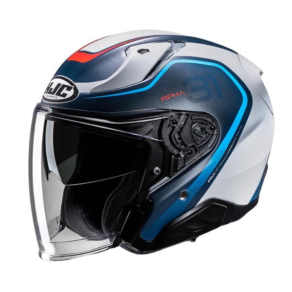 Casque Jet HJC RPHA 31 Kouv Bleu Blanc Rouge