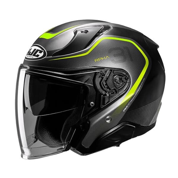 Casque Jet HJC RPHA 31 Kouv Noir / Jaune