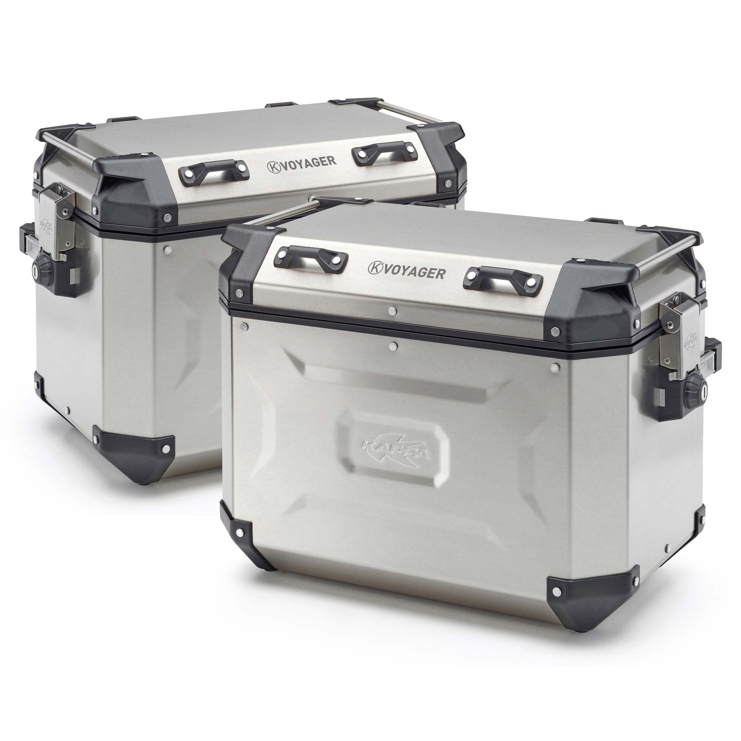 Paire de Valise Aluminium Kappa K'Voyager 48 Litres Gris