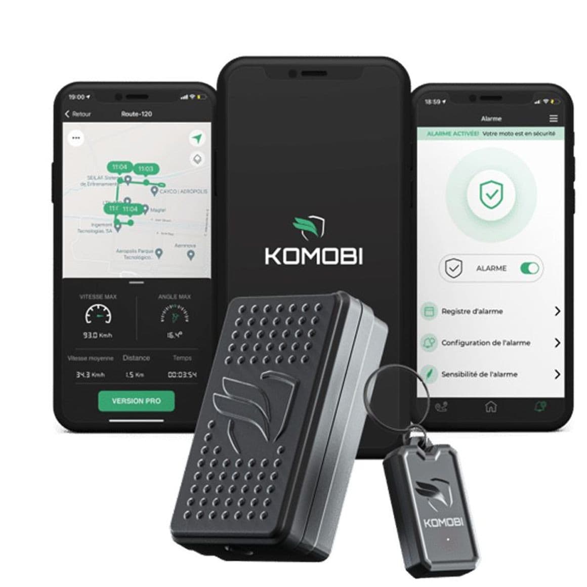 Traceur GPS Komobi City avec 1an d'abonnement Offert Noir