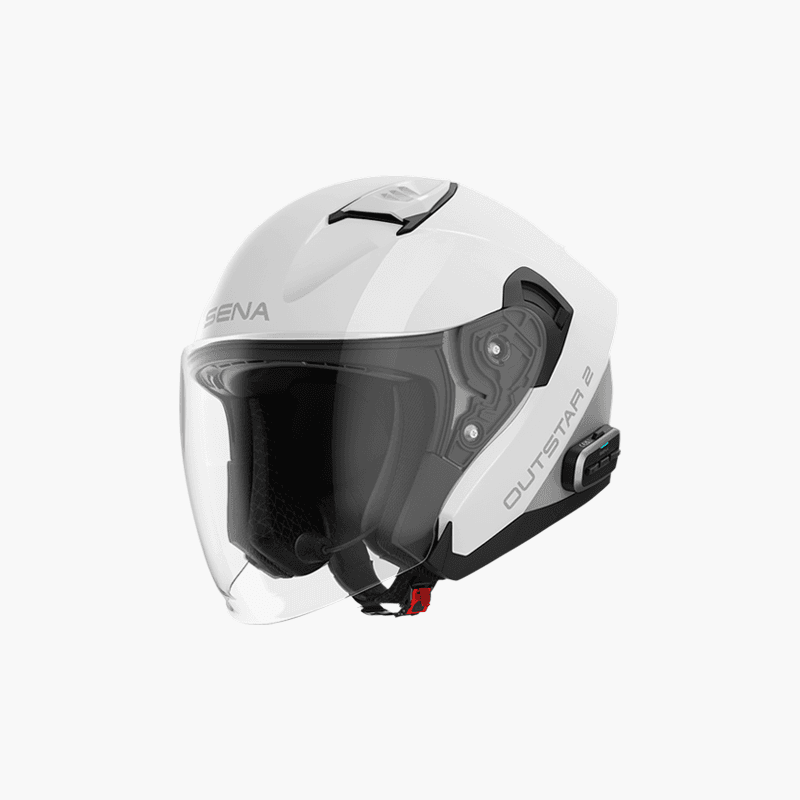 Casque Sena Outstar 2 | Casque Jet Intelligent avec Intercom Blanc
