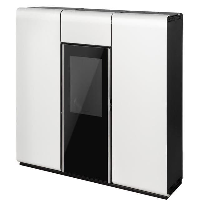 Salamandra a pellets TEK Biomasse hidro SLIM AQUA com AQS 20kW A+ branca