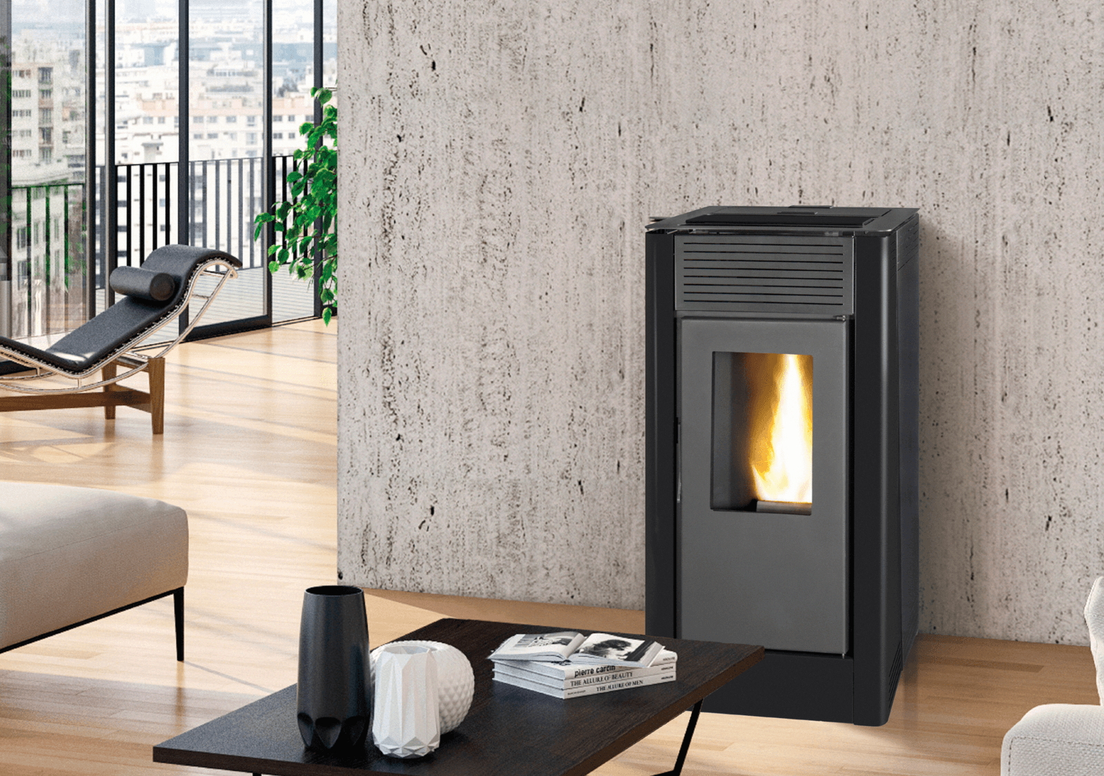 Salamandra a pellets hidro VELIKA 12KW PRETO