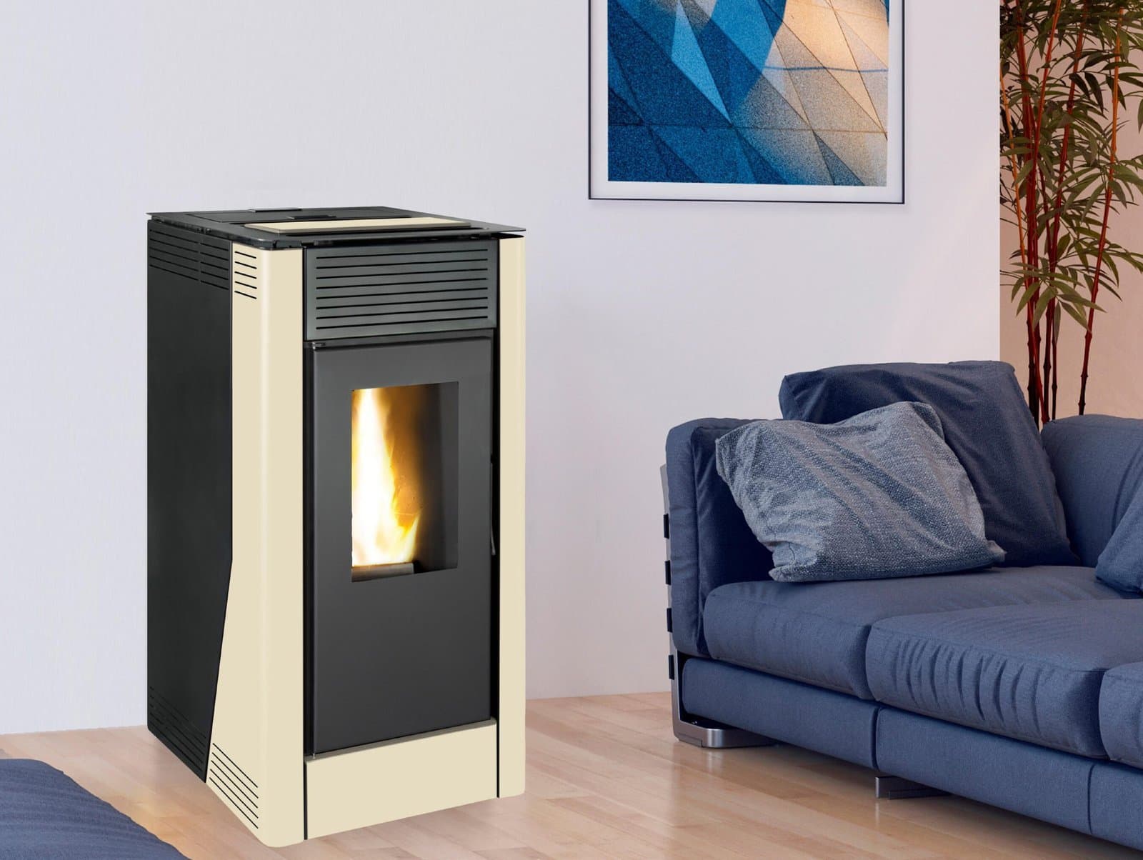 Salamandra a pellets hidro VELIKA BRANCO 16KW
