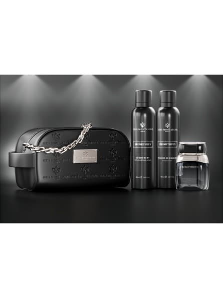 Trousse PROMETHEUS Gris Montaigne Paris - Parfum, Déodorant & Mousse Douche