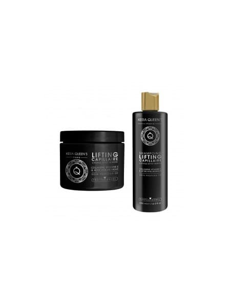 Kera Queen's Pack de Soin Capillaire Lifting, CollagĂšne-Vitamine E-Acide Hyaluronique, 500ml x 2