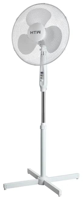 HTW Ventilador de Pie 40W Blanco 40cm 3 Velocidades Oscilación