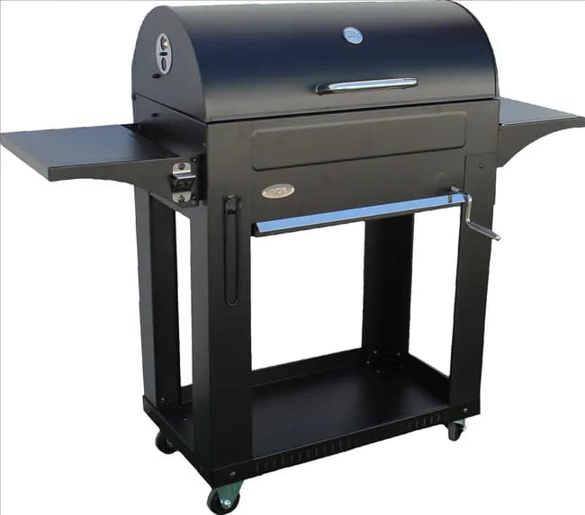 IMOR Barbacoa Carbón Milano 141 cm para +10 Personas con Termómetro y Mesas Laterales