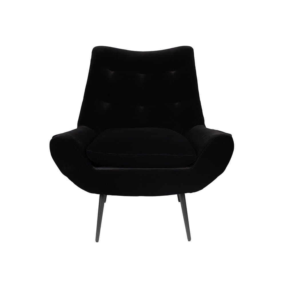 Fauteuil 80x79,5x83,5 cm en tissu noir - GLODIS