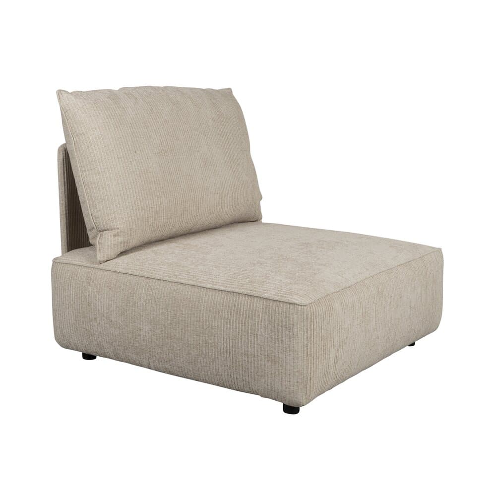 Fauteuil 100x99x87 cm en tissu beige - HUNTER