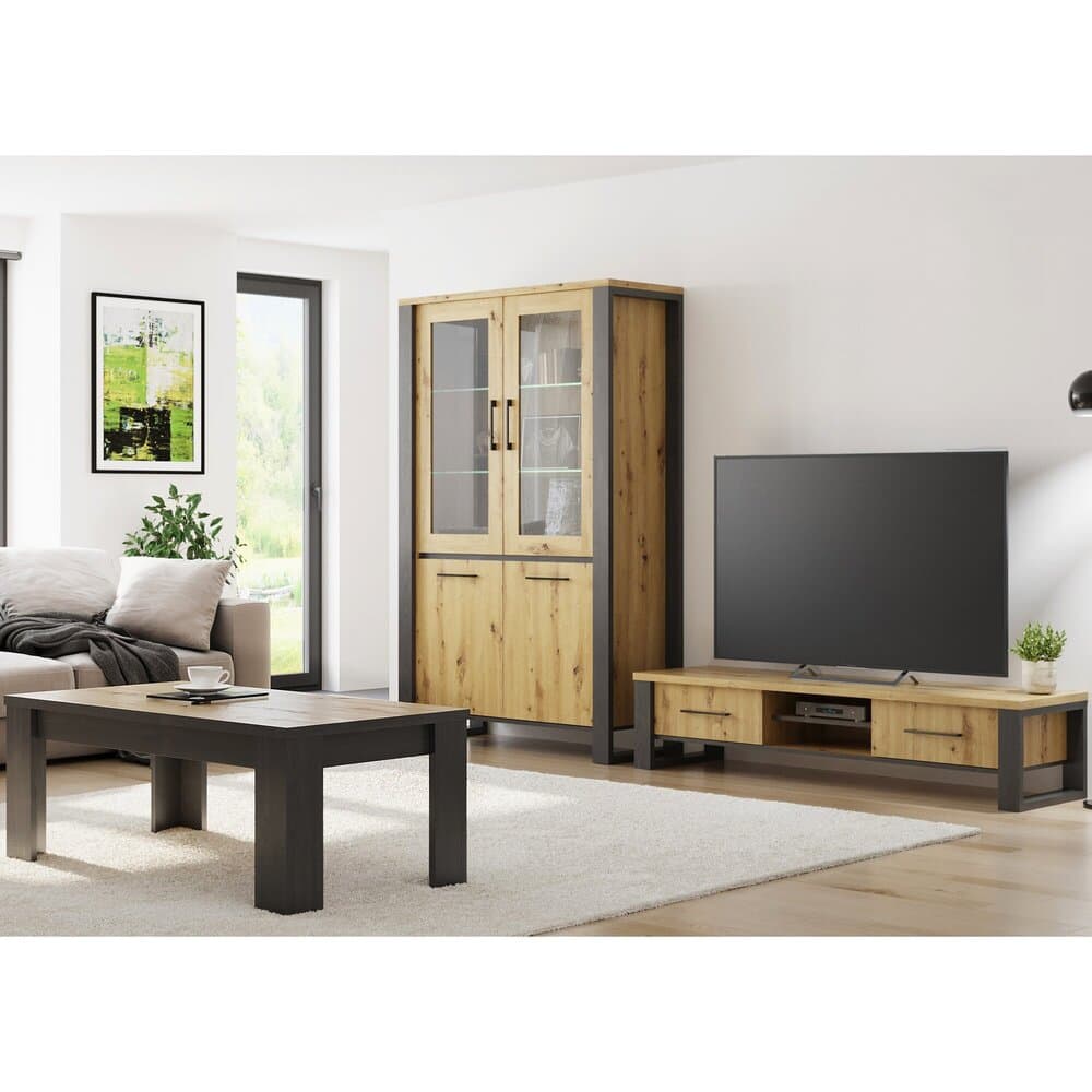 Ensemble salon avec meuble TV, vitrine et table basse - ZADAR