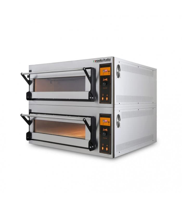 Four à pizza électrique diamètre 40 cm, 2 chambres - Resto italia - 2 chambres, dimension interne 1240 x 840 x 180 mm (x2) - Avec support