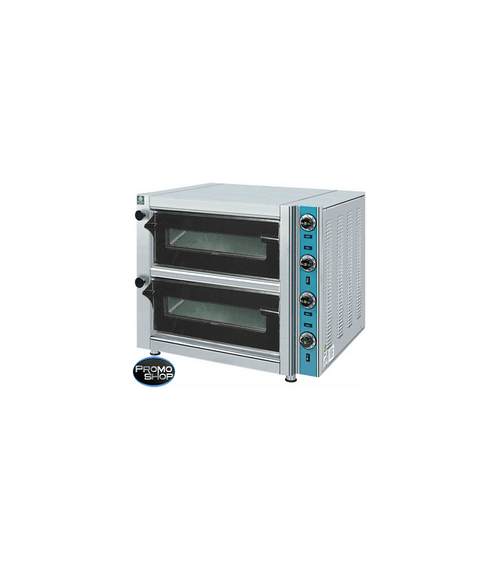 Four à pizza électrique 2 chambres de 30 cm de diamètre- Promoshop - 2 chambres 8 pizzas