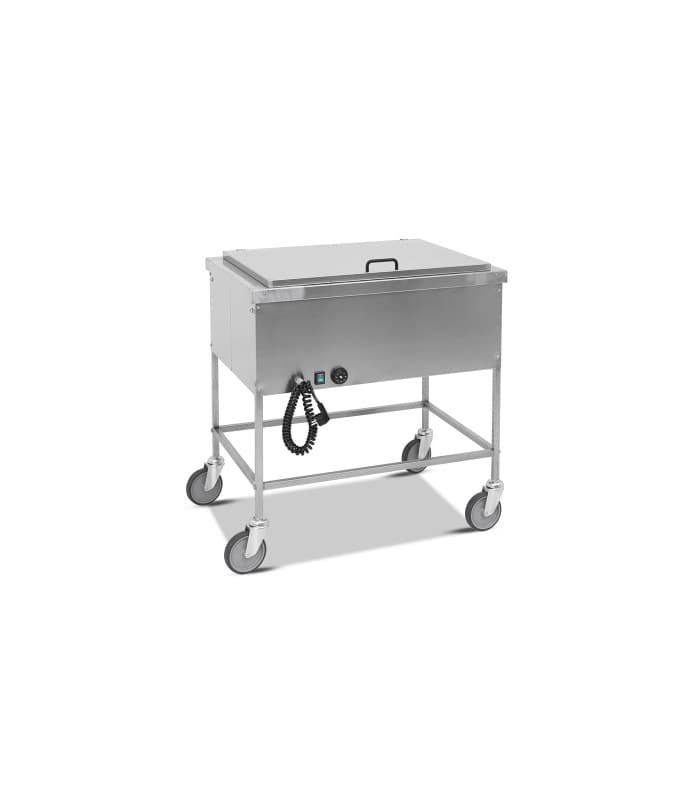 Chariot bain-marie avec couvercle 2x 1/1 GN - Metalcarrelli