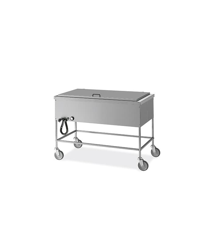 Chariot bain-marie avec couvercle 3x 1/1 GN - Metalcarrelli