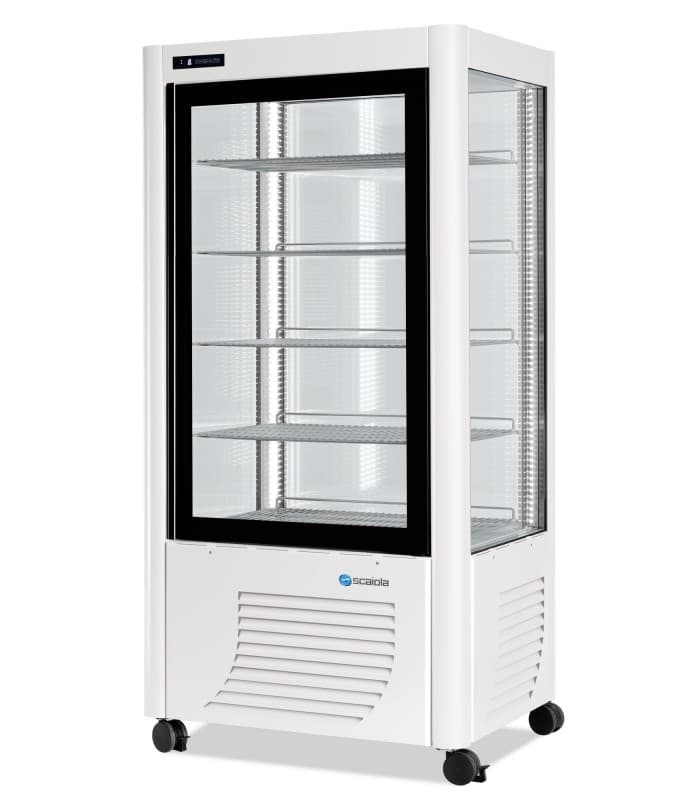 Vitrine pâtissière positive grand modèle 4 faces vitrées 540 litres avec éclairage LED - Gris