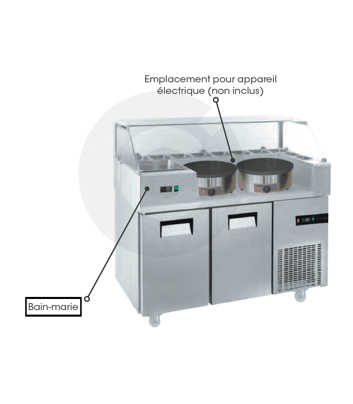 Meuble réfrigéré pour crêpes
