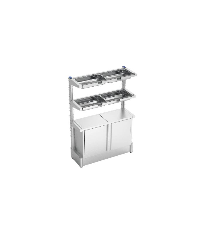 Rayonnage avec armoire pour bouteilles de jus de fruits