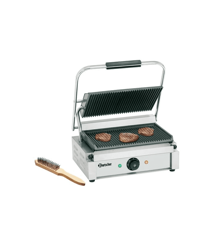 Grill panini avec brosse de nettoyage - Lisse